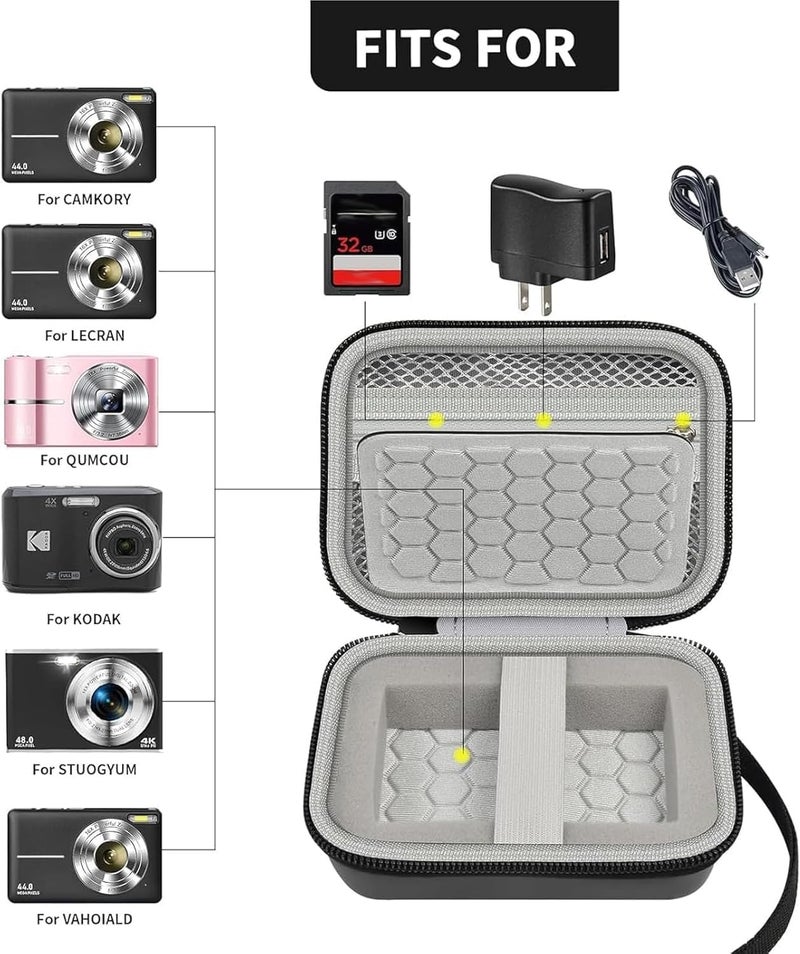 Comecase Carrying & Protective Case for Digital Camera, for CAMKORY/for Kodak Pixpro/for Canon PowerShot ELPH 180/190 / for Sony DSCW800 DSCW830 Cameras for Travel - Black - Image 2